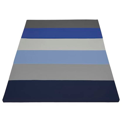 Factory Direct Partners SoftScape 4ft x 6ft Runway Tumbling Mat - Soft, Sturdy Foam, 3-Fold Exercise Mat - color: Navy/Powder Blue, size: 4 FT x 6 FT