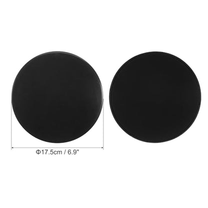 Core Sliders for Working Out 6.9", 2 Pack Dual Sided Exercise Sliders Fitness Workout Discs Strength Slides Discs for Gym Carpet Hardwood Floor, Black