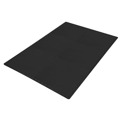 BalanceFrom Puzzle Exercise Mat 1/2" Thick, EVA Interlocking Foam Floor Tiles for Home Gym, Mat for Home Workout Equipment, Floor Padding for Kids, Black, 24 in x 24 in x 1/2 in, 24 Sq Ft - 6 Tiles