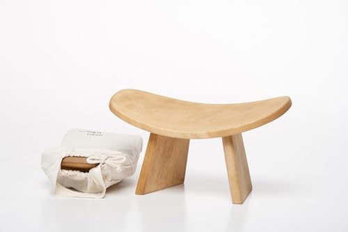 Meditation Bench IKUKO, Travel Yoga Stool, Natural, Low Height - color: Natural, size: Low Height (6 inches)