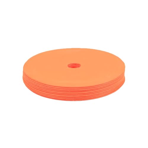 20Pcs Soccer Flat Cones Marker Disc with Holes Landmark Pad Football Basketball Training Aids Sports Equipment - color: Orange