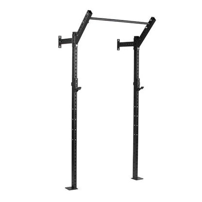 Titan Fitness T-3 Series Space Saving Rack, 82" Height x 18" Depth, Compact Wall Mounted Power Rack, 2x3 11-Gauge Steel Uprights, Includes J-Hooks & Pull-Up Bar, Space Efficient Design