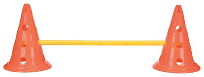 TRIXIE Dog Agility Hurdle Cone Set – Jump Set with Height Adjustable Crossbar for Beginners to Advanced, Training Equipment for Dogs – 6 x Cones, 3 x Agility Rods
