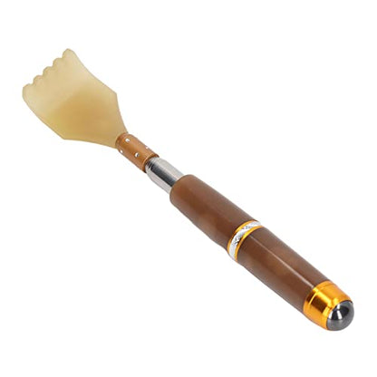 Extendable Back Scratcher, 20cm to 51cm Telescopic Massage Tool with Jade Textured Roller Ball for Head Neck Foot Back Relief