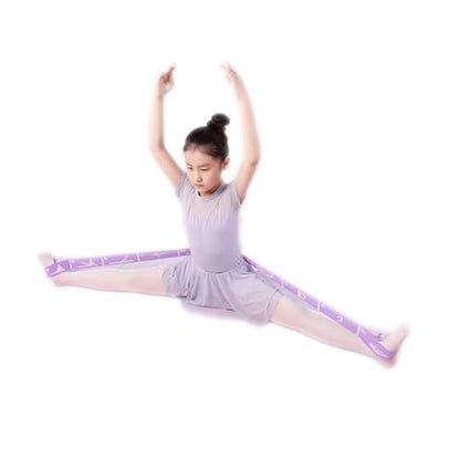 2-Pack Adjustable Kids Dance Stretch Bands - 8-Loop Elastic Bands for Ballet, Latin, Yoga, Gymnastics & Stretching - Flexible, Multi-Section Design for Dance Training & Flexibility - color: Pink+Purple