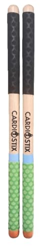 Cardiostix 8.5oz Cardio Drum Sticks per set (1 pair of sticks only) Weighted Double Grip Premium American Hickory Wood (Rainbow #3) | Drumming, Fitness, Aerobic Class - color: RAINBOW #3
