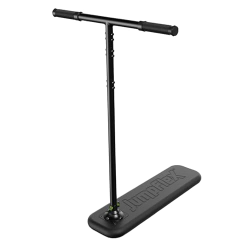 JumpFlex Trampoline Trick Scooter with Non-Slip HandleBar Grips, Black - Safe & Lightweight Foam Base Accessory for Outdoor Trampolines