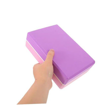 2pcs Yoga Blocks High Density Eva Foam Non-slip Surface Beveled Edges Supportive Gym Blocks for Pilates Meditation Balance Stability Beginners Workout Equipment