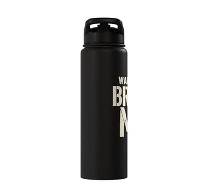 Wall Balls Broke Me Funny Functional Fitness Race Training Stainless Steel Insulated Water Bottle - color: Black