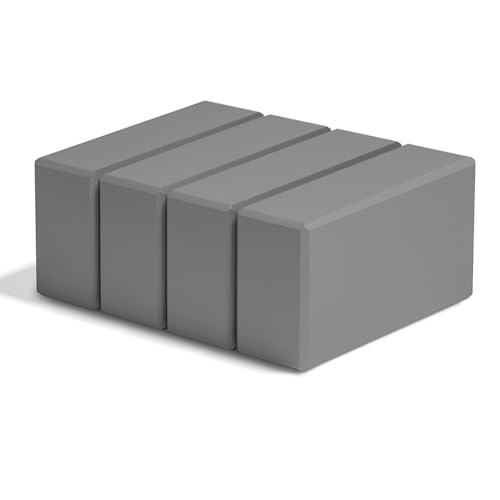 Yoga Blocks 4 Pack - EVA Foam Blocks for Pilates Workout, Stretching, Meditation - Yoga Block for Flexibility, Balance, Spine Strength, Non-slip and Lightweight Exercise Blocks