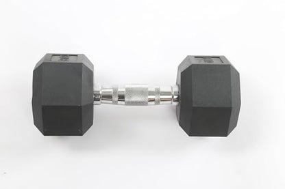 IDEAHOUSE Non-Slip Hex Dumbbells - Rubber & PEV Coated Free Weights with Anti-Roll Handles for Unisex Strength Training (Home Gym Exercise Equipment) - size: 110 Lb Set(Pair of 25, 30)