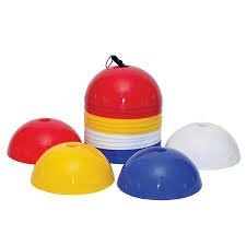 CW Dome Cones Fitness Soccer Football Marker Multi Purpose Cones Bright Sports Games Training Practice Field Pitch Marker Field Track Cones Bright Multicolour with Stand - size: Set of 40
