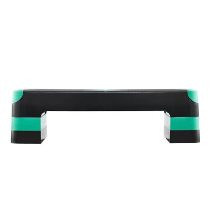 Aerobic Exercise Step Platform, 28-Inch Workout Aerobic Stepper, Height Adjustable Fitness Training Step Deck Trainer with 4 Risers, Non-Slip Surface Bench for Home Gym Cardio Strength, Green