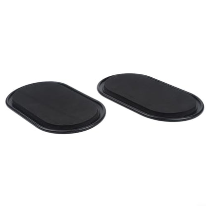 Set Of Two Pilates Slider Plates For Core And Muscle Toning With Dual Material Base Suitable For Carpet And Hardwood Floors(Black) - size: Black