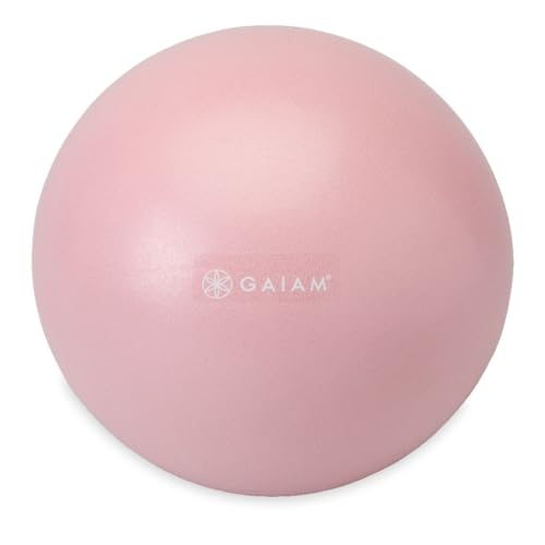 Gaiam Mini Ab Ball, 8 Inch Inflatable Anti-Burst Exercise Ball for Core Strength, Pilates, Yoga, and Physical Therapy, Includes Inflation Straw, Plug & Downloadable Exercise Guide - color: Romance Rose