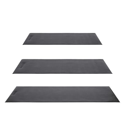 HolaHatha Lightweight Padded Exercise Yoga Mat, Non Slip Thick Foam Foldable Pad for Stretching and Workout Activity, 79 x 35.5" Medium, Grey