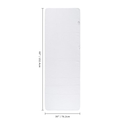 POLYTE 380 GSM Poly Blend Microfiber Quick Dry Waffle Bath Towel, 30x60 in - color: White