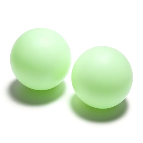 Glow in The Dark Lacrosse Ball Clear to Green Official Size Elastic Rubber Lacrosse Balls for Practice Training Massage Muscle Relaxation Indoor Outdoor Sports Gifts (12)