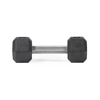 Titan Fitness Free Weights, Rubber Coated Hex Dumbbell, Straight Stainless Steel Handle, Strength Training, Full Body Workout - style: 10 pound Single
