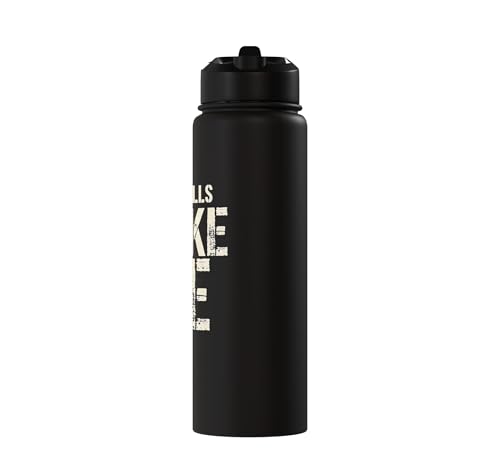 Wall Balls Broke Me Funny Functional Fitness Race Training Stainless Steel Insulated Water Bottle - color: Black