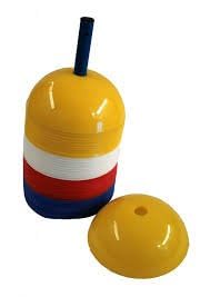 CW Dome Cones Fitness Soccer Football Marker Multi Purpose Cones Bright Sports Games Training Practice Field Pitch Marker Field Track Cones Bright Multicolour with Stand - size: Set of 40