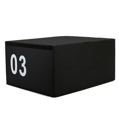 4-in-1 Foam Jumping Exercise Box Plyo For Home Gym Non-slip PU Leather Cover For Workouts Training Strength