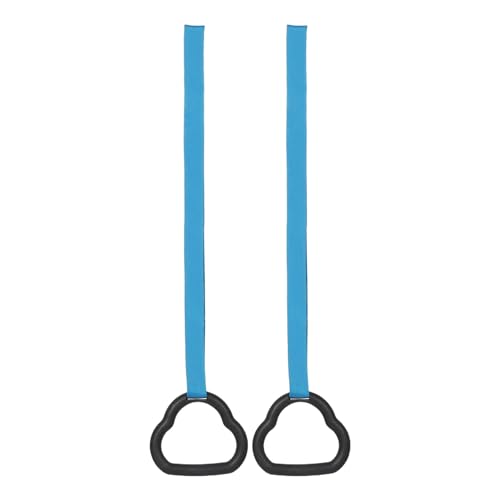 Garneck ’s Gymnastics Rings Set with Non-Slip Straps, Blue Cartoon Design, 0.5m Adjustable Pull up Rings for Home and Outdoor Fitness Training