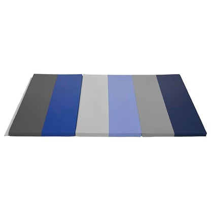 Factory Direct Partners SoftScape 4ft x 6ft Runway Tumbling Mat - Soft, Sturdy Foam, 3-Fold Exercise Mat - color: Navy/Powder Blue, size: 4 FT x 6 FT