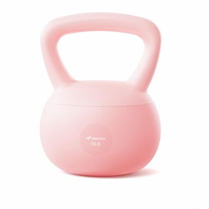 MERACH Soft Kettlebells, Strength Training Kettlebell with Wide Non-Slip Handle, Sea and Iron Sand Filled Kettle Bell with Soft-Sided Cushioned Base for Home Workouts, Ideal for Men, Women(15lb Pink/25lb Blue) - color: Pink 15lbs