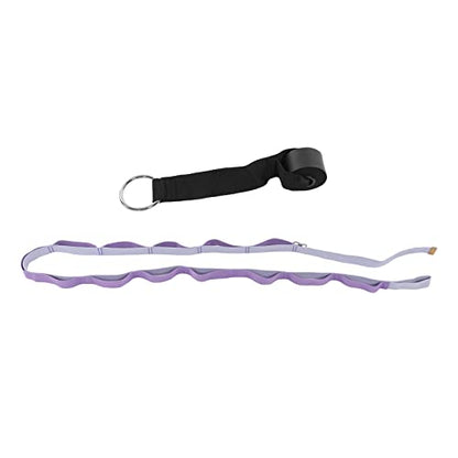Yoga Stretching Strap, Yoga Strap for Flexibility and Balance, 3.1m Oxford Cloth Leg Stretcher with Foam - Covered Snap Ring, for Gymnastics Dance Fitness and Physical - color: Purple