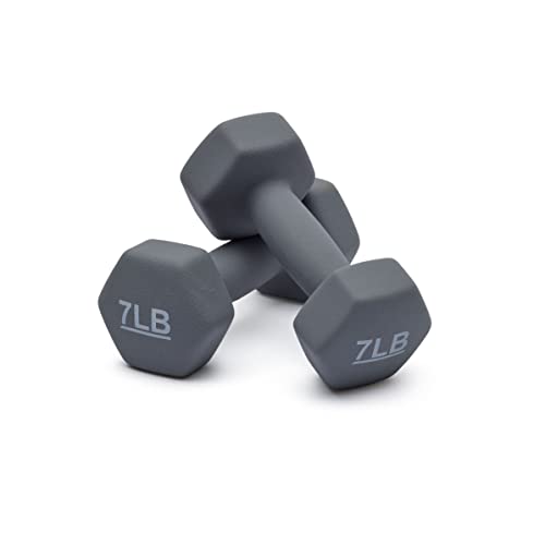 Amazon Basics Neoprene Dumbbell Hand Weights for Exercise and Muscle Toning - style: 7 Pound, Pair