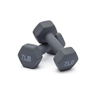 Amazon Basics Neoprene Dumbbell Hand Weights for Exercise and Muscle Toning - style: 7 Pound, Pair