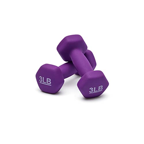 Amazon Basics Neoprene Dumbbell Hand Weights for Exercise and Muscle Toning - style: 3 Pound, Pair