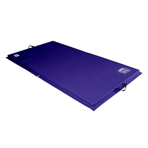 We Sell Mats 4 x 8 ft Folding Exercise Mat, 2 Inch Thick Personal Fitness & Home Gym Mat for Yoga, Pilates, Stretching & Workouts - color: Purple