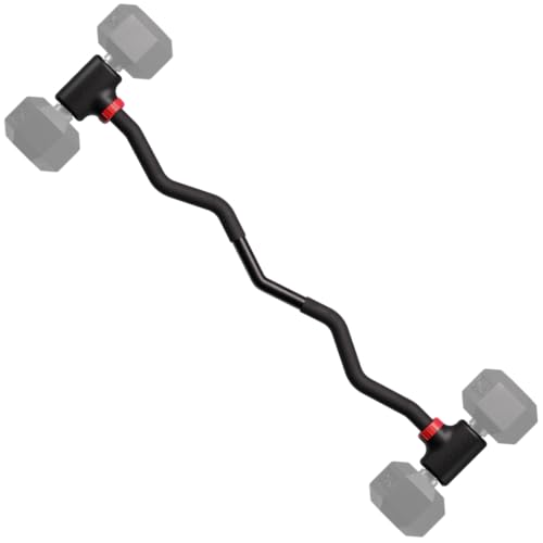 Jayflex Hyperbell Dumbbell Converter - Convert Dumbbells to Barbell Set and Kettlebell for Home Fitness - Adjustable & Up to 200 lb Capacity Weight Barbell for Weight Lifting - color: EZ Curl