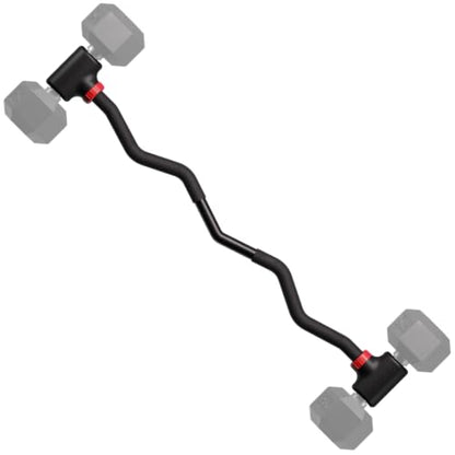 Jayflex Hyperbell Dumbbell Converter - Convert Dumbbells to Barbell Set and Kettlebell for Home Fitness - Adjustable & Up to 200 lb Capacity Weight Barbell for Weight Lifting - color: EZ Curl