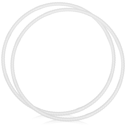 WinnerWhy 2 Pcs Toy Hoop Exercise Hoop Detachable Adjustable Plastic Toy Ring Playground Equipment for School Colored Circles Exercise Ring for Teens Dog Agility Equipment(White,23 Inch) - color: White, size: 23 Inch