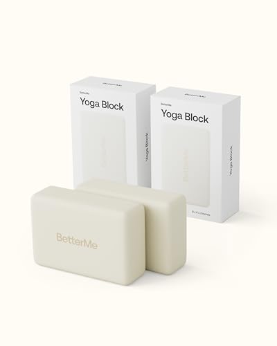 BetterMe Yoga Blocks Set of 2 – High Density Foam Yoga Blocks for Stretching, Pilates & Workouts – Lightweight Non-Slip Exercise Blocks for Flexibility & Balance