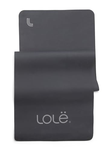 Lolë Womens IGLOW Yoga Mat | 4mm Thick | Non-Slip Workout Mat | Ideal for Yoga & Pilates | Enhanced Grip - color: Black N415