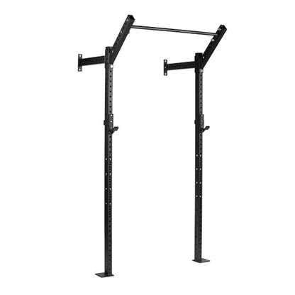 Titan Fitness T-3 Series Space Saving Rack, 91" Height x 24" Depth, Compact Wall Mounted Power Rack, 2x3 11-Gauge Steel Uprights, Includes J-Hooks & Pull-Up Bar, Space Efficient Design