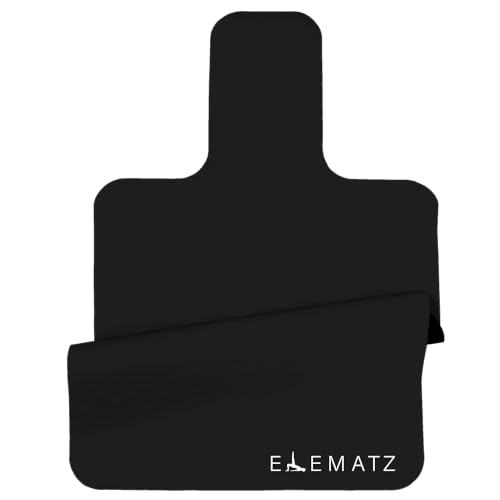 Premium Pilates Reformer Mat - Machine Washable Suede & Natural Rubber - Non-Slip, Hygienic Carriage Cover for Pilates Sessions - color: Black