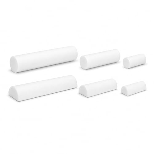 Firm White PE Foam Roller (12" Half Round) - size: 12" Half Round