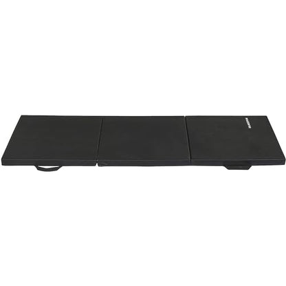 BalanceFrom 2-Pack 6x2 Feet 3-Panel Folding Gymnastics Mat, Black – 2-Inch Thick Pad with Vinyl Surface and Carrying Handles for Tumbling, Yoga, Pilates, Home Workouts, and Martial Arts