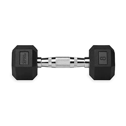 Dumbbells Hand Weights Set of 2 - Rubber Hex Chrome Handle Exercise & Fitness Dumbbell for Home Gym Equipment Workouts Strength Training Free Weights for Women, Men - color: C) 8-Pound (Pair)