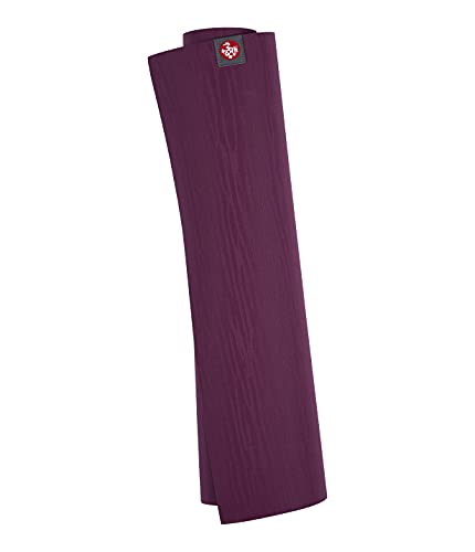 Manduka eKOLite Yoga Mat 71" - 4mm | Natural Rubber | Eco-Friendly | Soft Textured Surface | Natural Next-to-Skin Feel | 71 x 24 inches | Acai Midnight