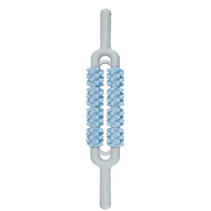 Muscle Roller Stick for Athletes, Leg Back Shoulder Double Row Massage Stick Deep Tissue Trigger Point & Myofascial Release Tool for Relief Muscle Soreness, Cramping & Tightness (Blue) - color: Blue