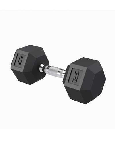 Superior Hex Dumbbell Set of 2 5- Rubber Encased Cast Iron Hand Weights
