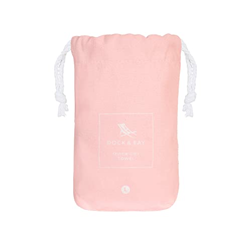 Dock & Bay Beach Towel - Quick Dry, Sand Free - Compact, Lightweight - 100% Recycled - Includes Bag - Essential - Pink, Large (160x90cm, 63x35) - color: Essential - Pink, size: Large (160x90cm, 63x35")