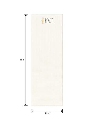 Rae Dunn Yoga Mat - High Density Foam Exercise and Fitness Mat for Workout or Stretching - Dual Sided Non Slip Cushion Grip - Portable, Travel Friendly - Use at Home, Gym, Yoga Studio, Pilates