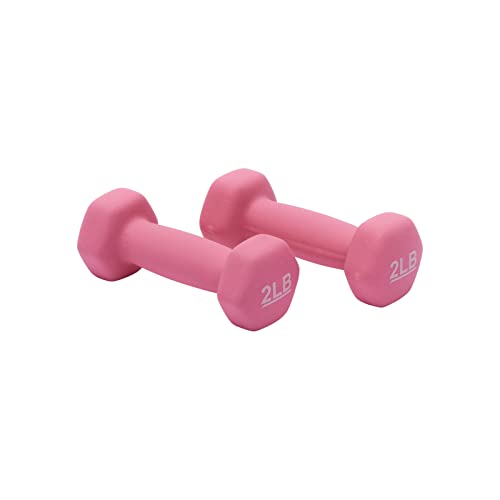 Amazon Basics Neoprene Dumbbell Hand Weights for Exercise and Muscle Toning - style: 2 Pound, Pair